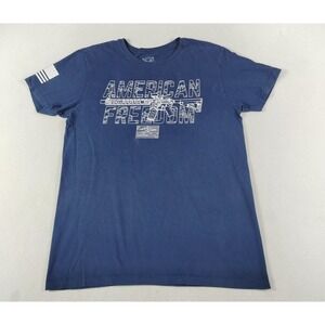 Howitzer American Freedom Shirt Mens Large Blue Patriotic USA Flag Graphic Tee